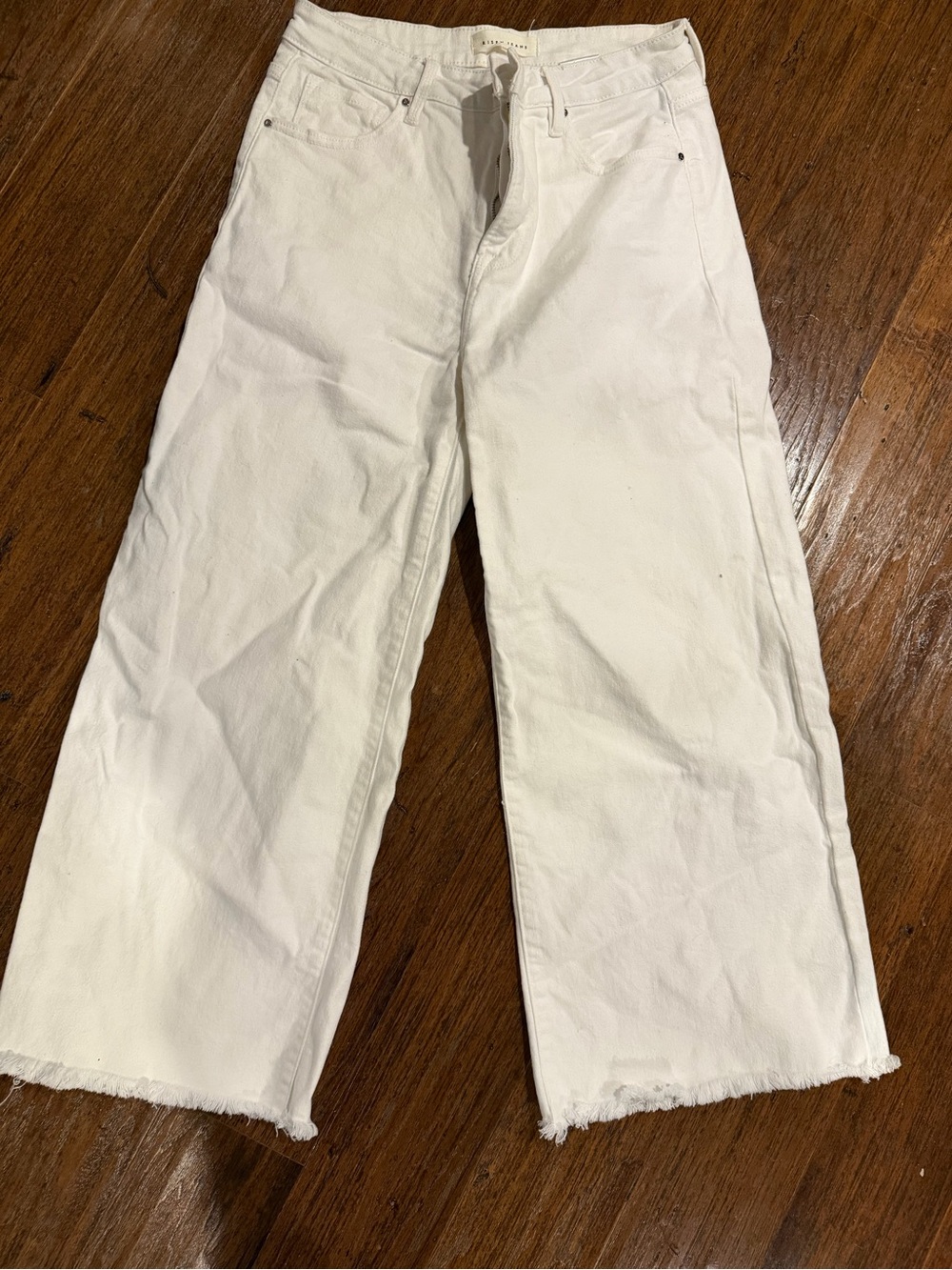 Women’s Risen white wide leg jeans